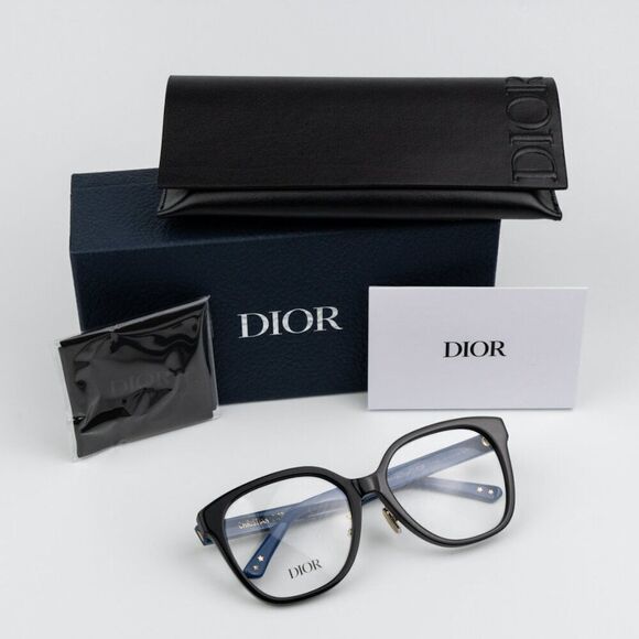 NEW Dior LAPARISIENNEDIORO S3F 1000 Shiny Black Blue Women Eyeglasses main image 3